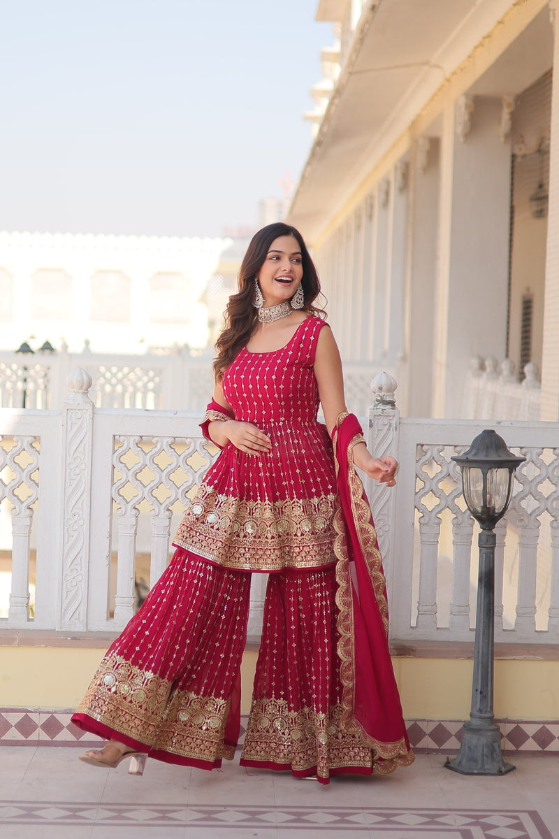 The Perfect Readymade Designer Gharara Suit Set