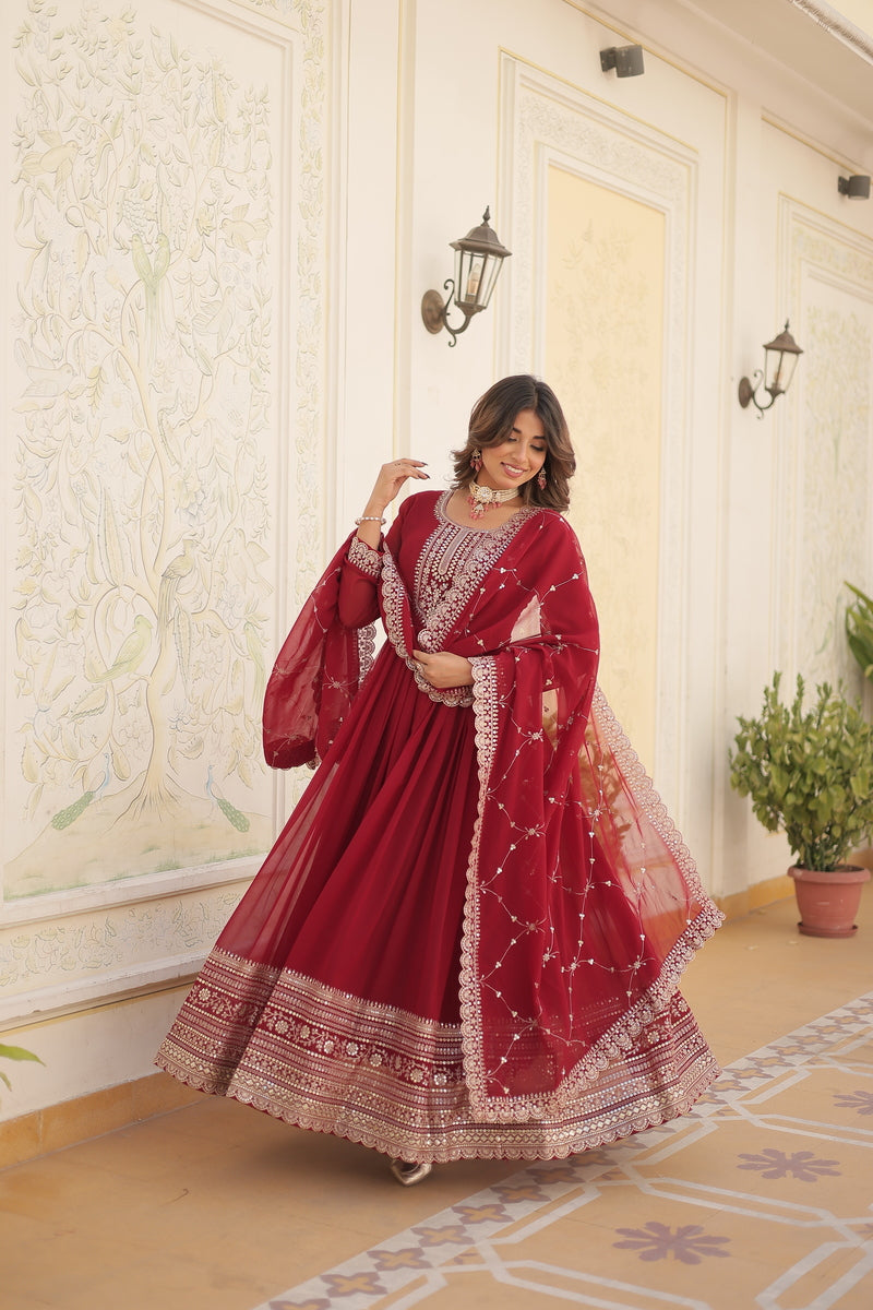 Designer Rich Sequins Embroidered work Gown
