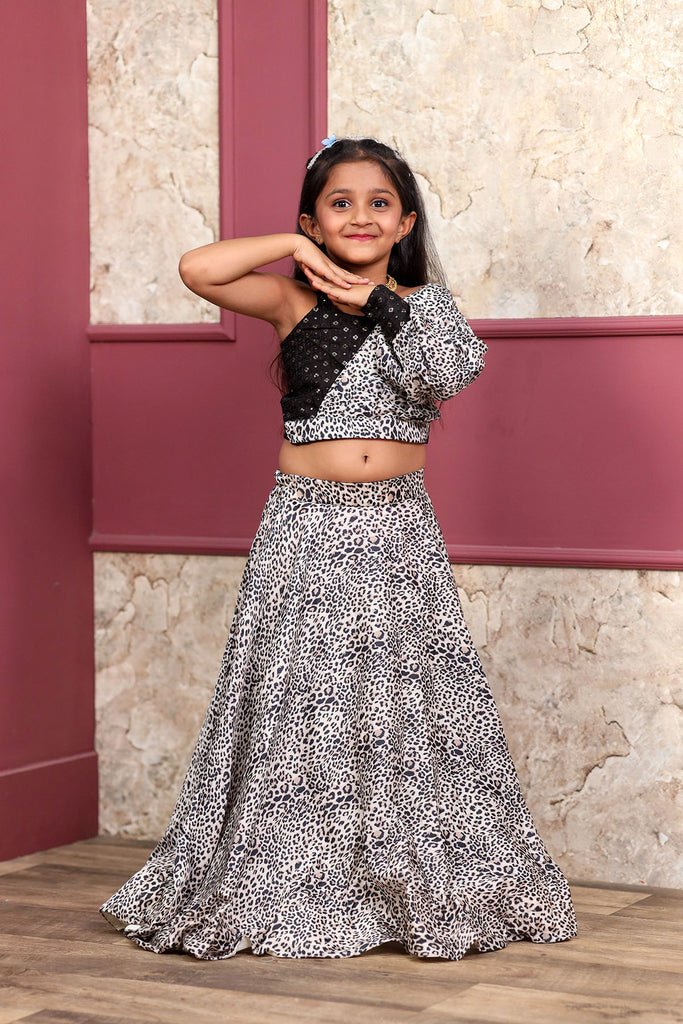 Leopard Print Baby Chaniya Choli With Designer Blouse – Skyparrow