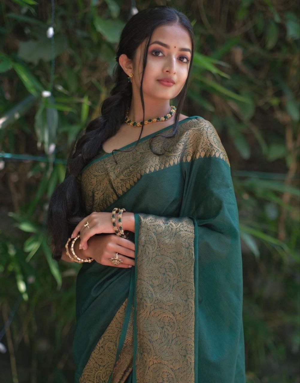Stylish Soft Lichi Silk Jacquard All Over Saree