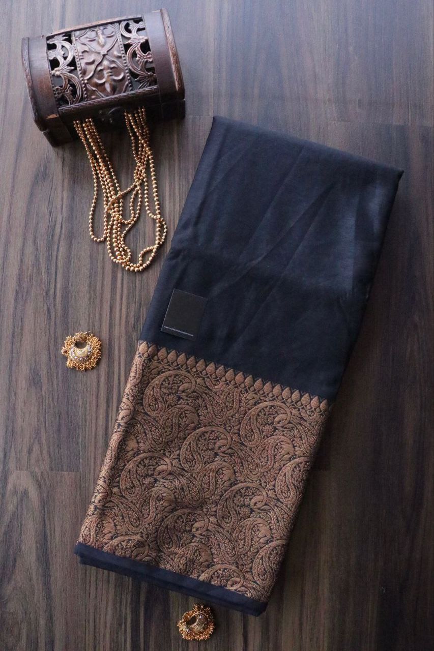 Stylish Soft Lichi Silk Jacquard All Over Saree
