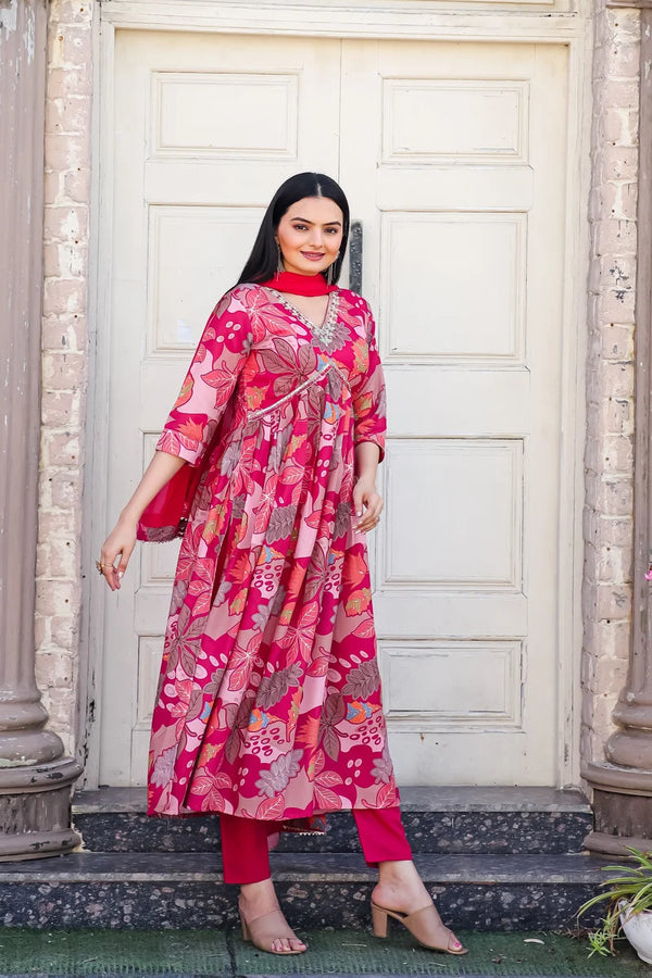 Alia Cut Suits with Pants and Dupatta Set