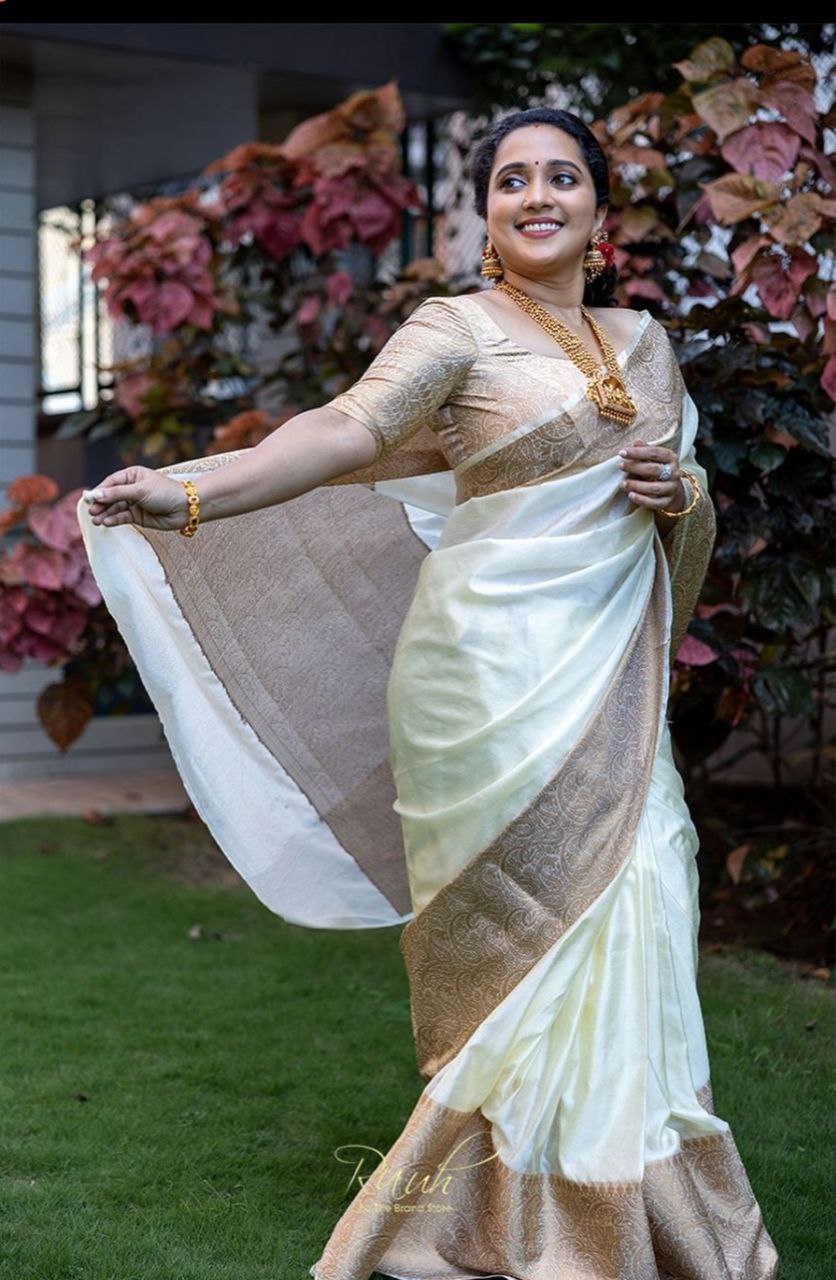 Stylish Soft Lichi Silk Jacquard All Over Saree