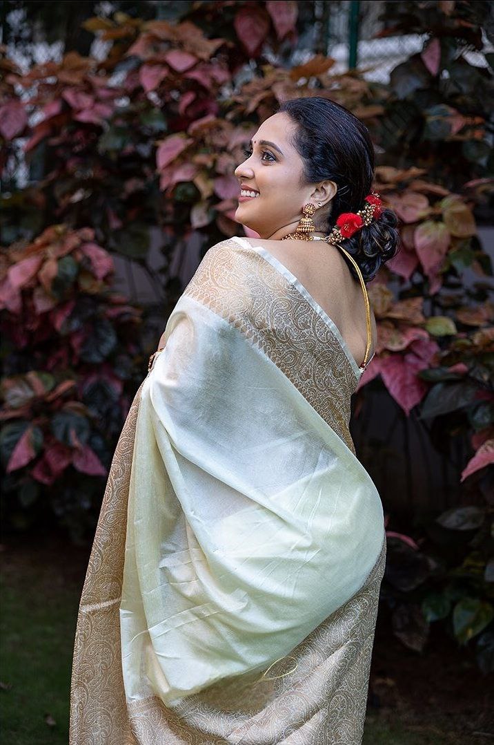 Stylish Soft Lichi Silk Jacquard All Over Saree