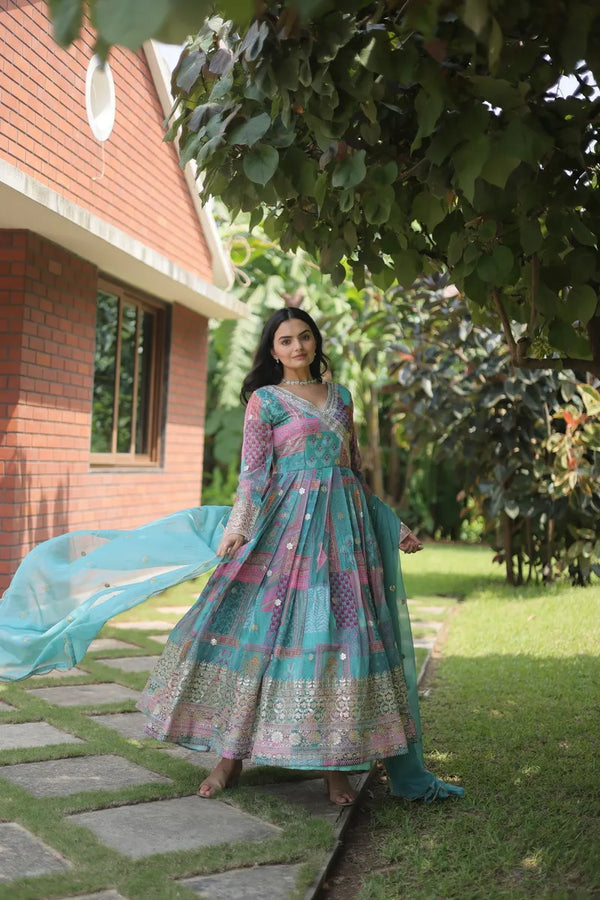 Elegant Designer Readymade Gown with Dupatta Perfect for Every Occasion