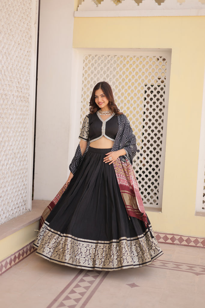 Exquisite Viscose Lehenga Choli Ensemble with Gajji Silk Dupatta