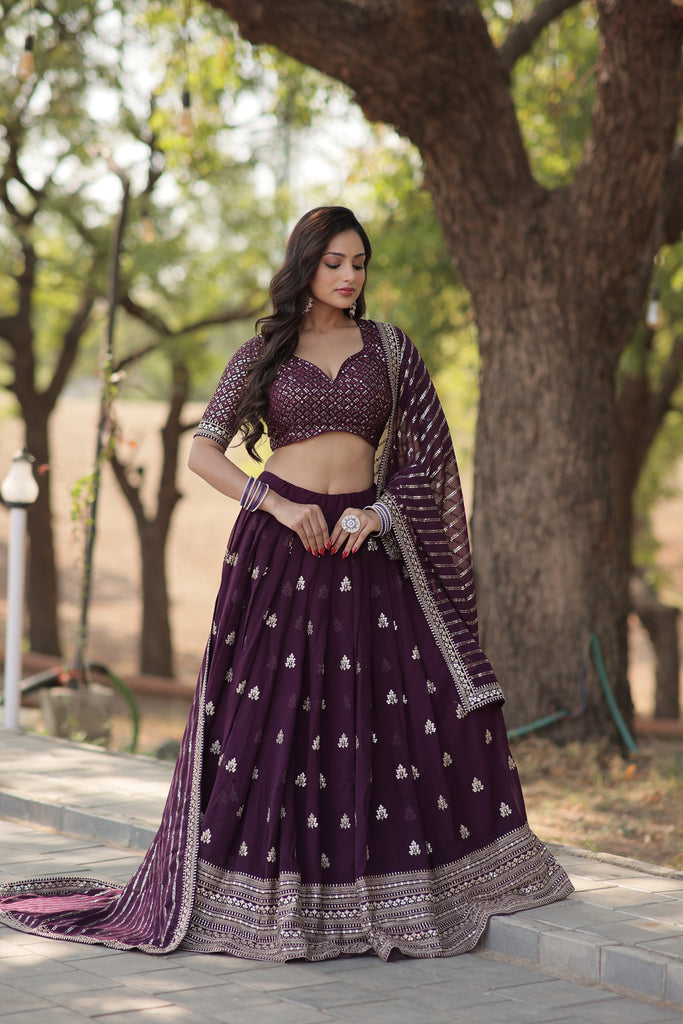 Designer Embroidered Faux Bloom Lehenga