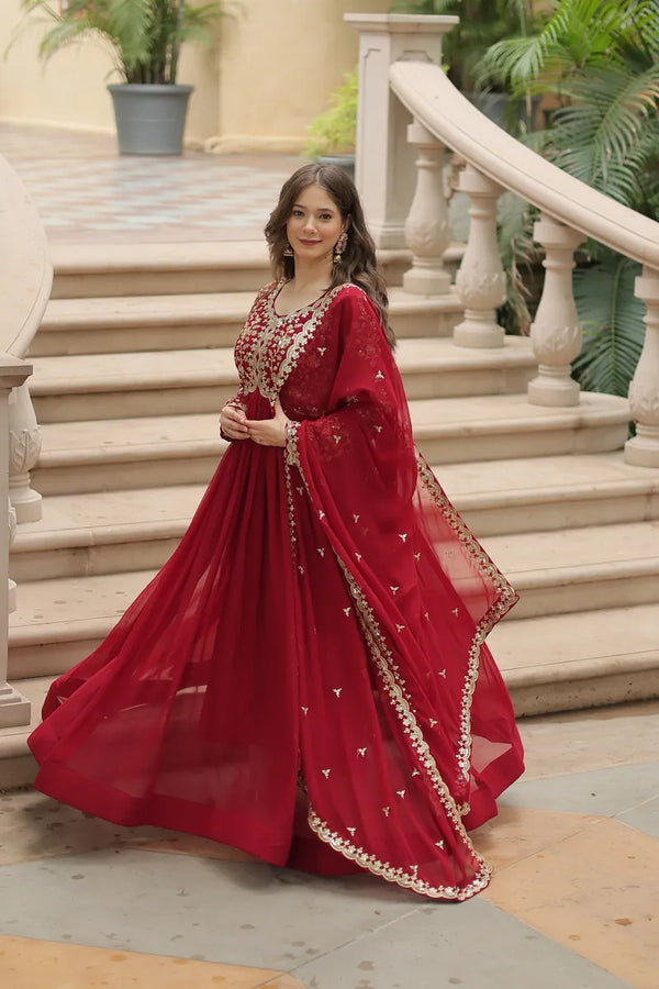 Elegant Multi Embroidered Anarkali Gown with Sequins for Every Occasion