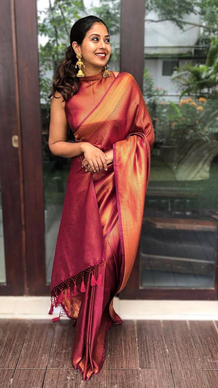 Wonderful Soft Kanjivaram Silk Saree With Precious Blouse Piece