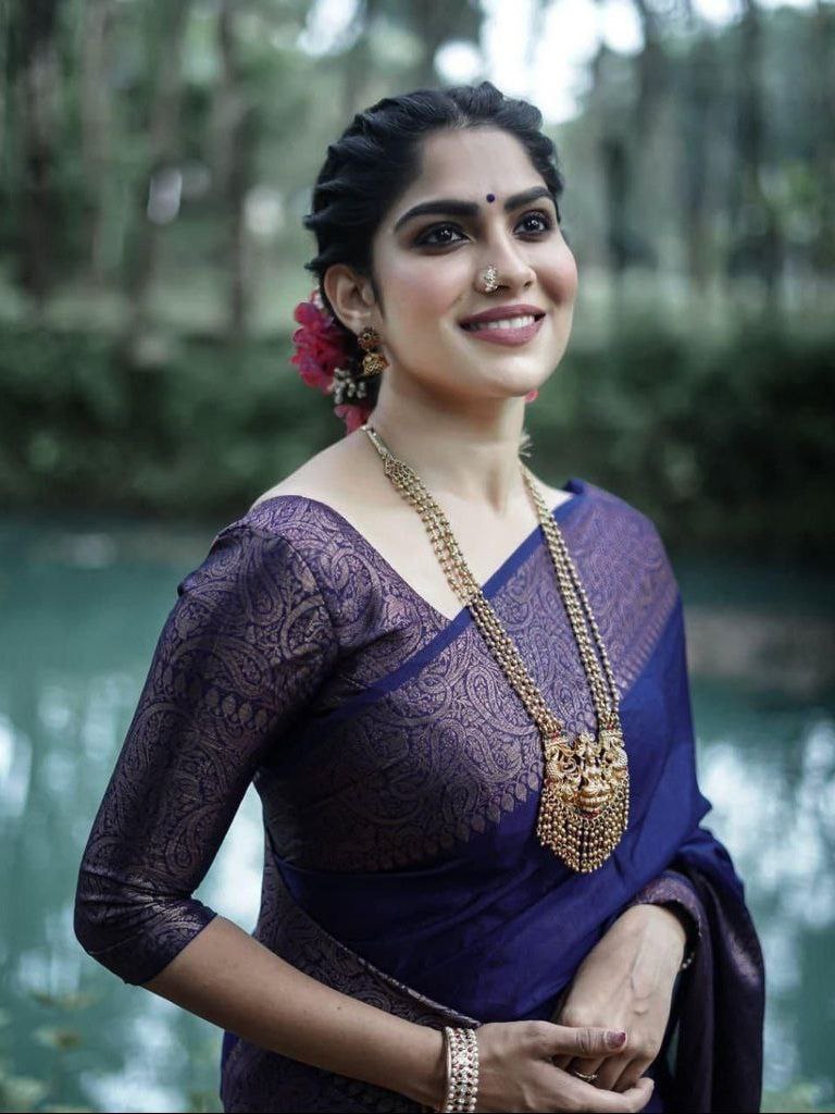 Stylish Soft Lichi Silk Jacquard All Over Saree