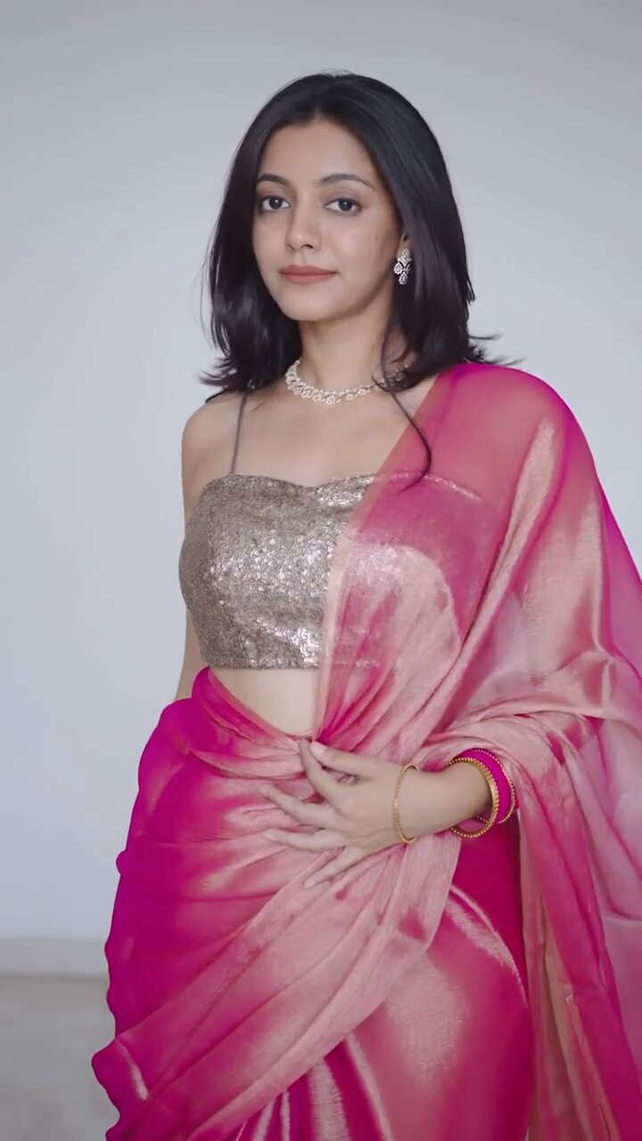 Jimichu Barbari Saree with Mono Silk Blouse Featuring Coconut Sequence Embroidery