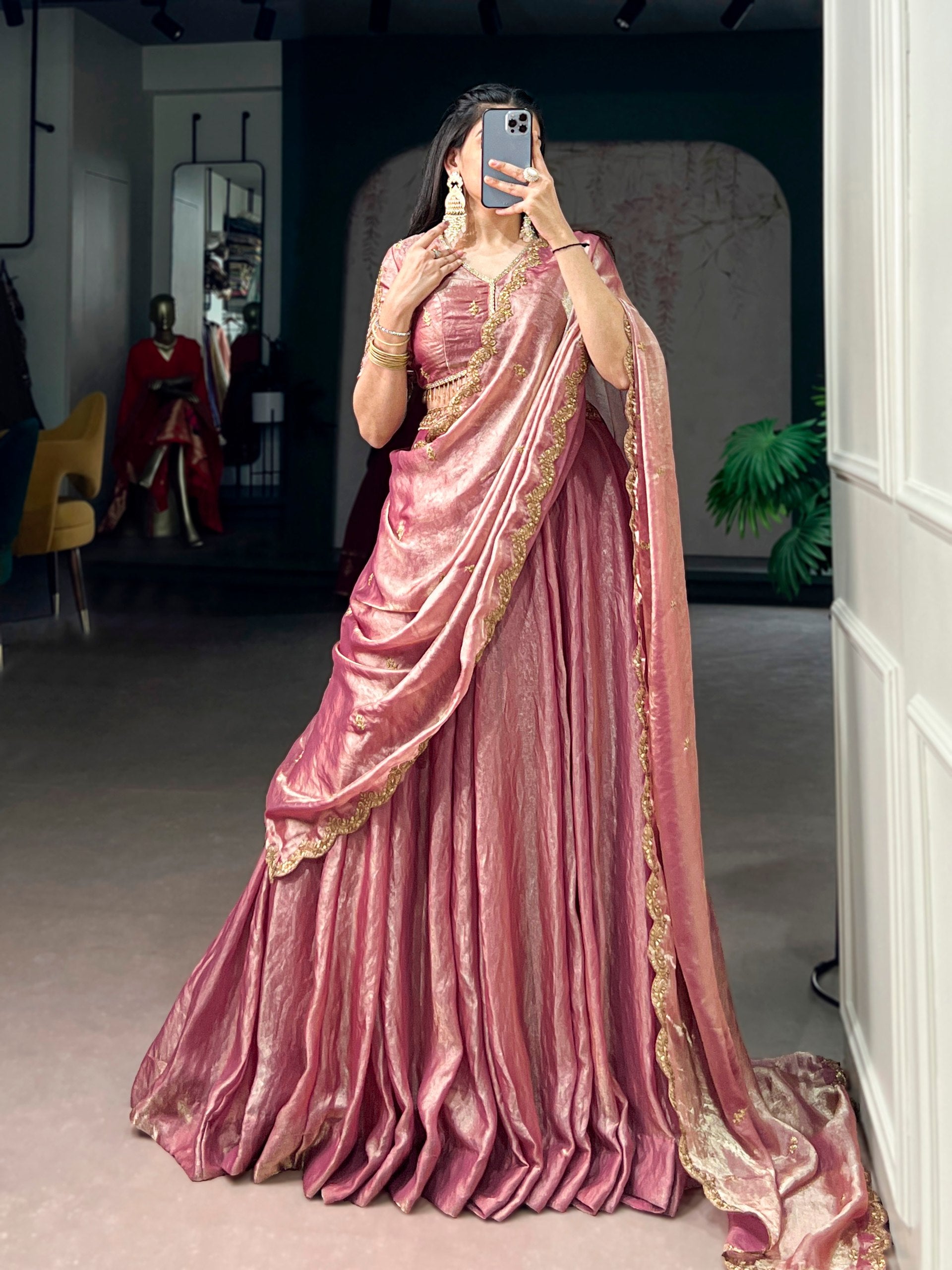 Pink Embroidered Fendi Lehenga Choli Set