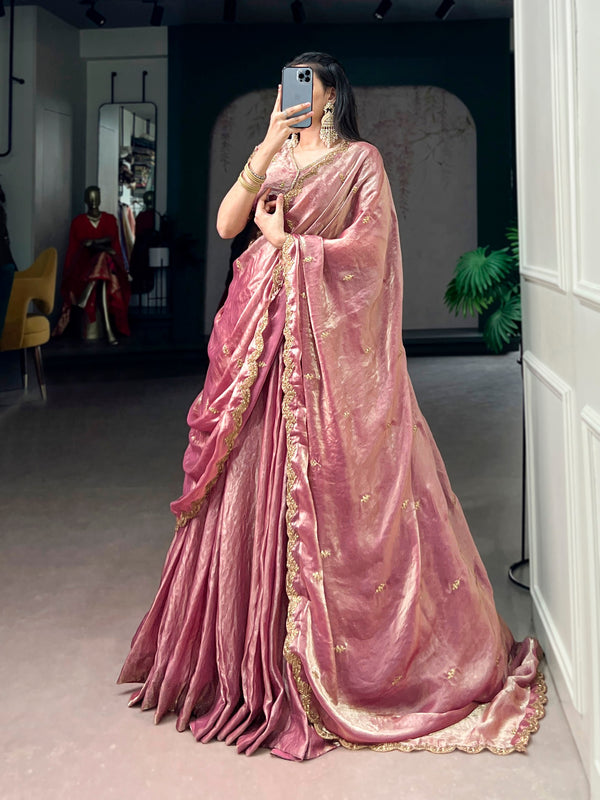 Pink Embroidered Fendi Lehenga Choli Set
