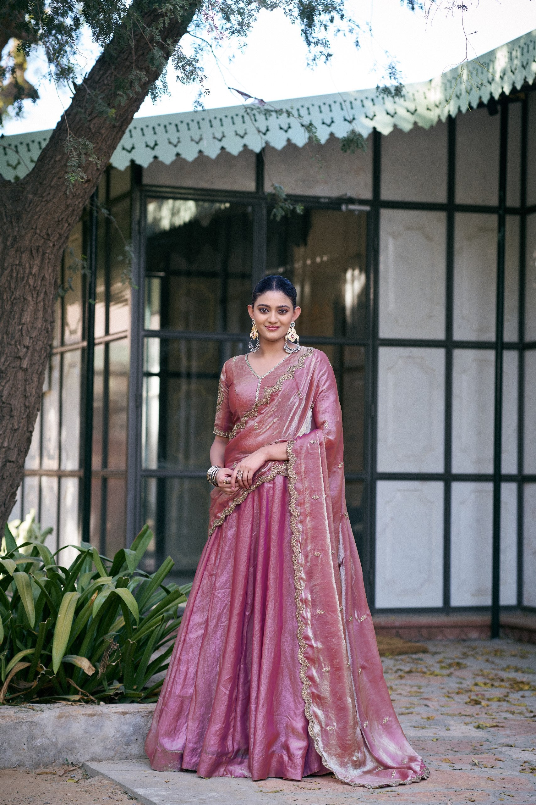 Pink Sequin Embroidered Fendi Lehenga Choli Set