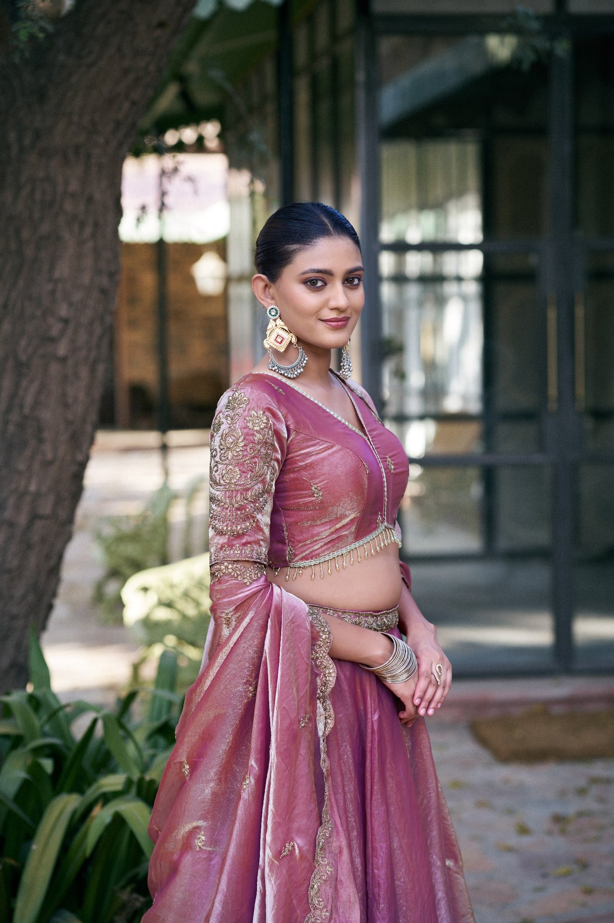 Pink Sequin Embroidered Fendi Lehenga Choli Set