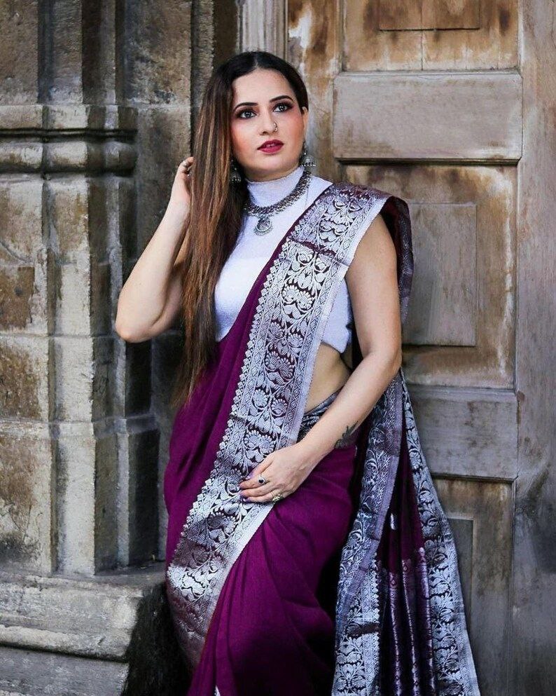 Desirable Soft Banarasi Silk Saree With Attractive Blouse Piece