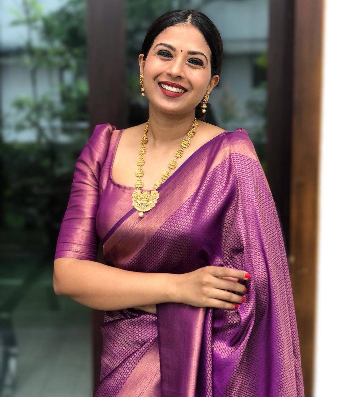 Wonderful Soft Kanjivaram Silk Saree With Precious Blouse Piece