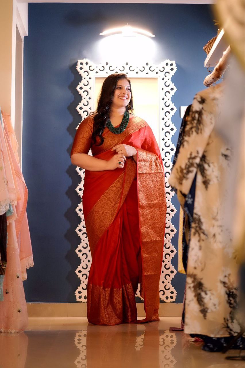 Stylish Soft Lichi Silk Jacquard All Over Saree
