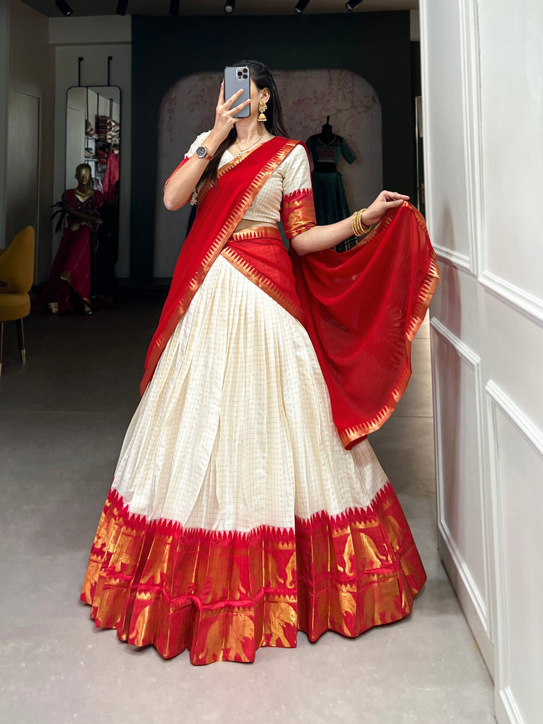 Zari Weaving Lehenga Choli with Elegant Georgette Dupatta
