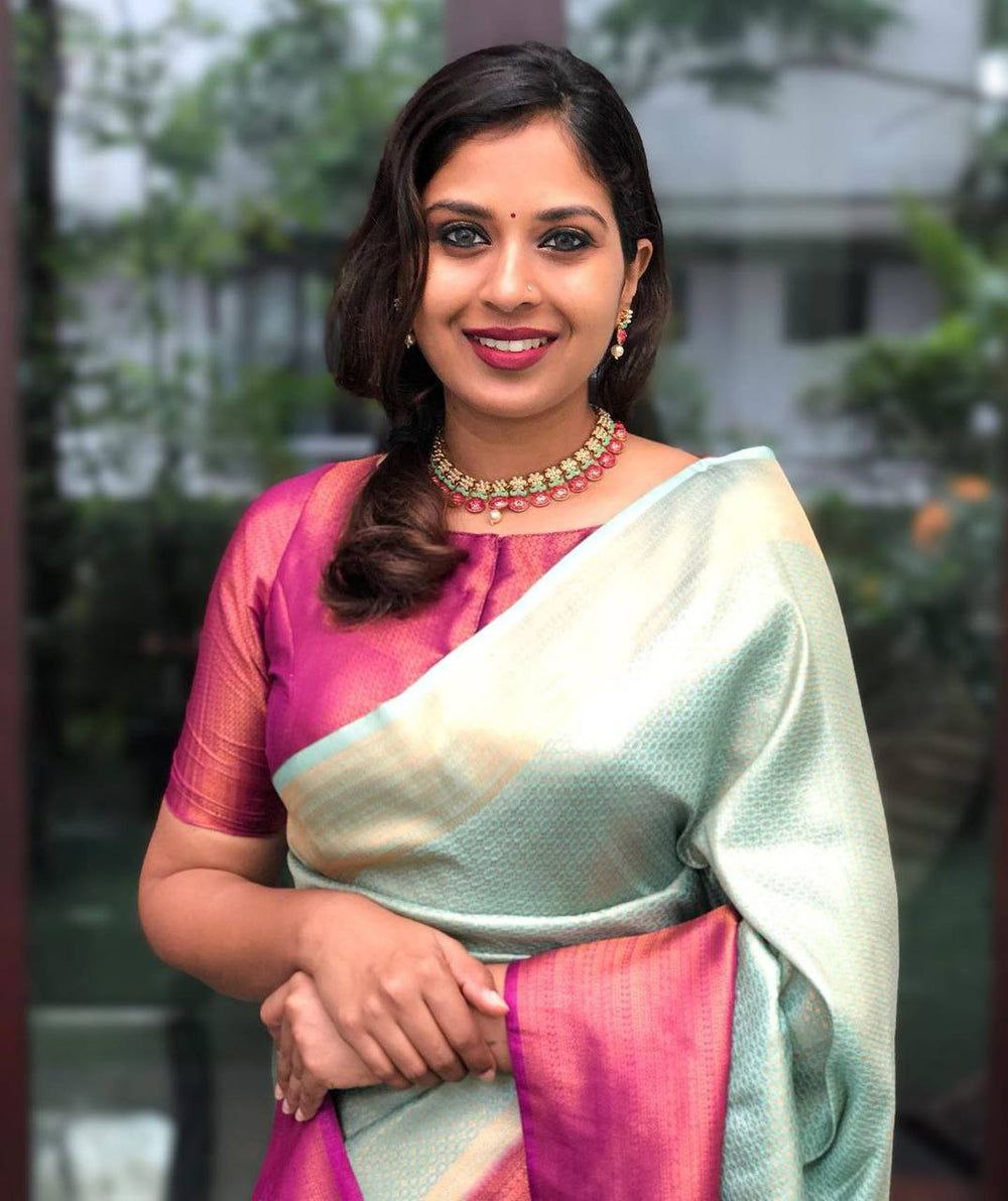 Exquisite Banarasi Silk Saree with Jacquard Weaving & Unstitched Blouse