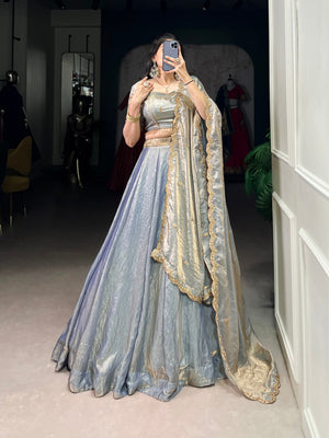 Silver Embroidered Fendi Lehenga Choli Set