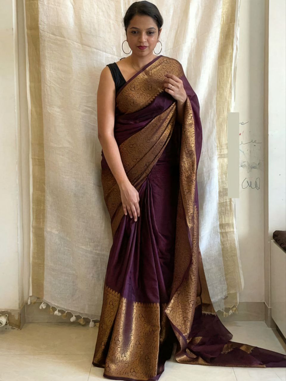 Stylish Soft Lichi Silk Jacquard All Over Saree