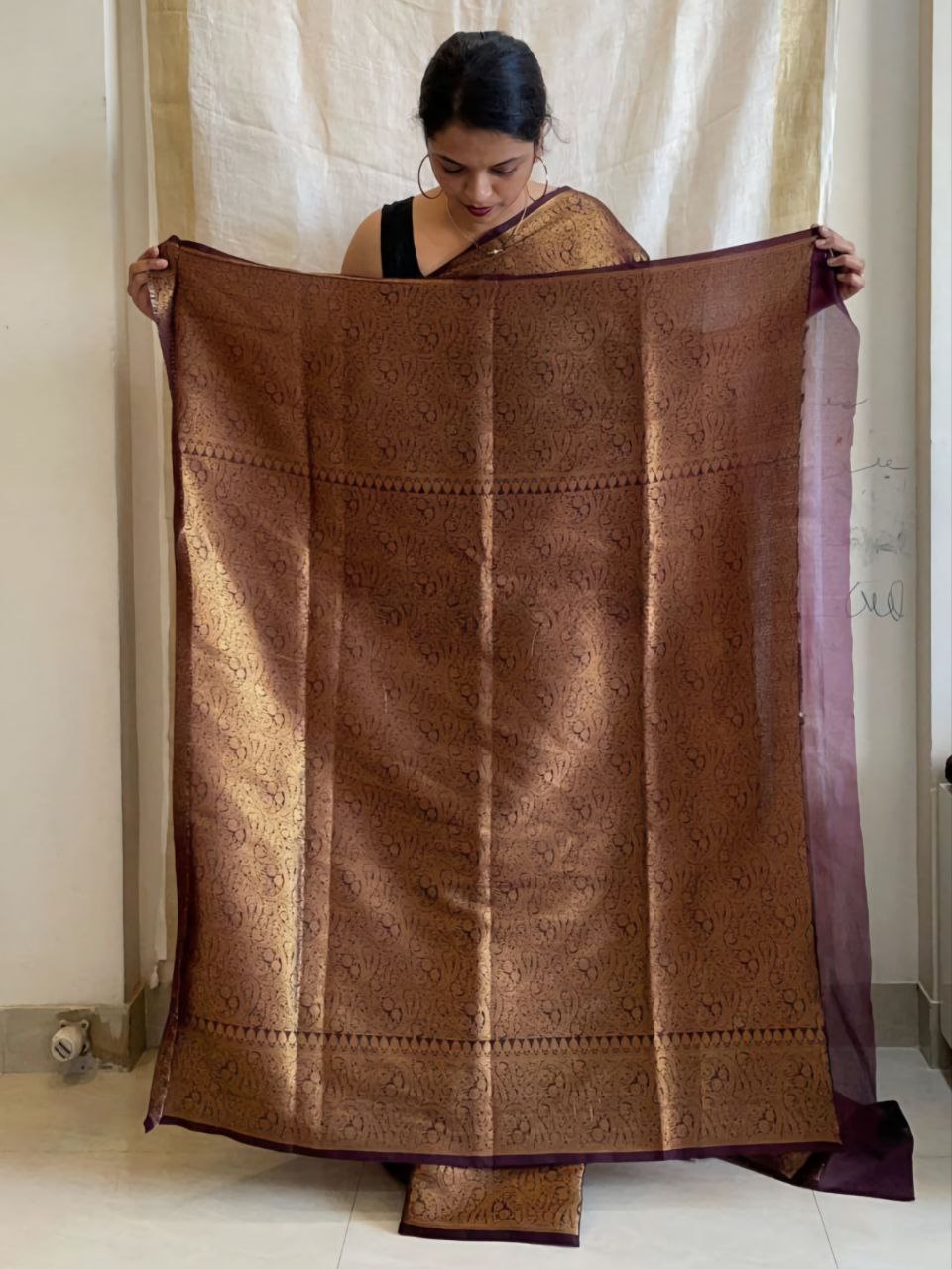 Stylish Soft Lichi Silk Jacquard All Over Saree