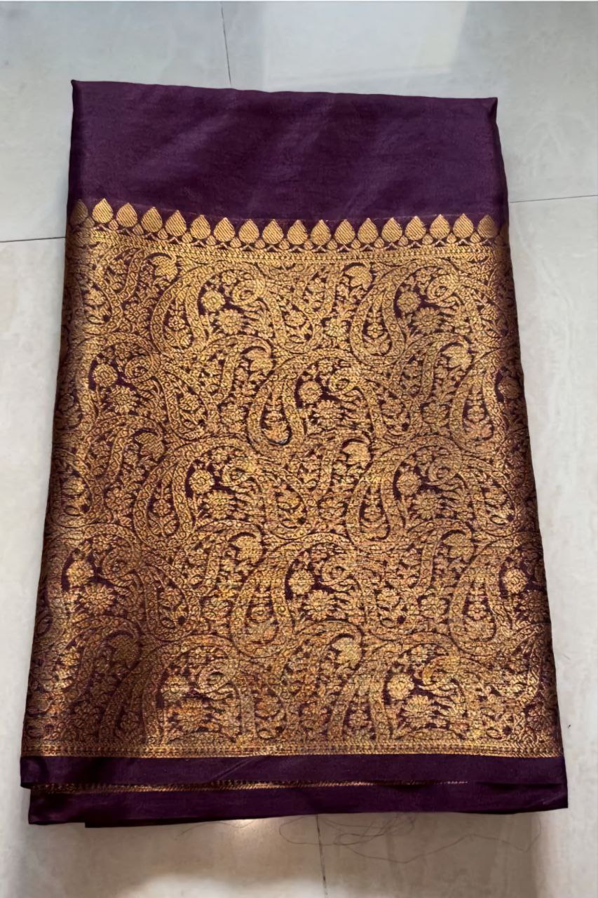 Stylish Soft Lichi Silk Jacquard All Over Saree
