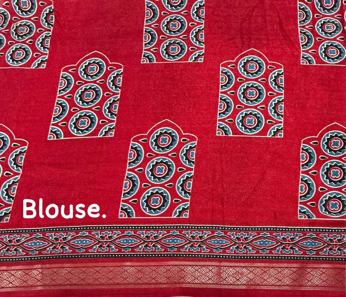 black red fancy saree