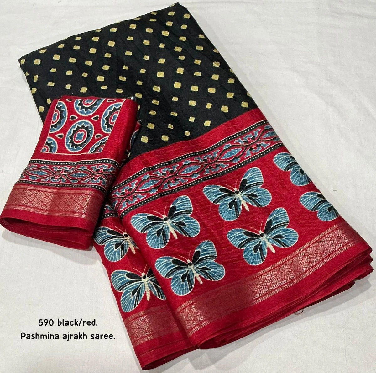 black woven pallu saree