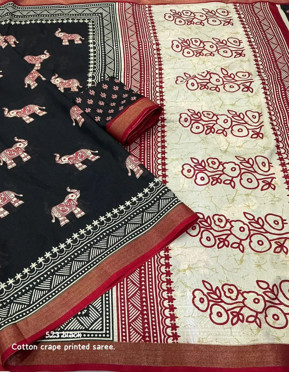 black zari border sari