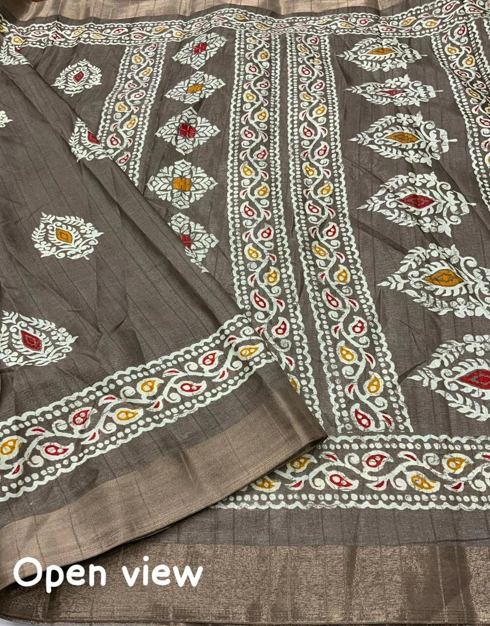 brown festive saree