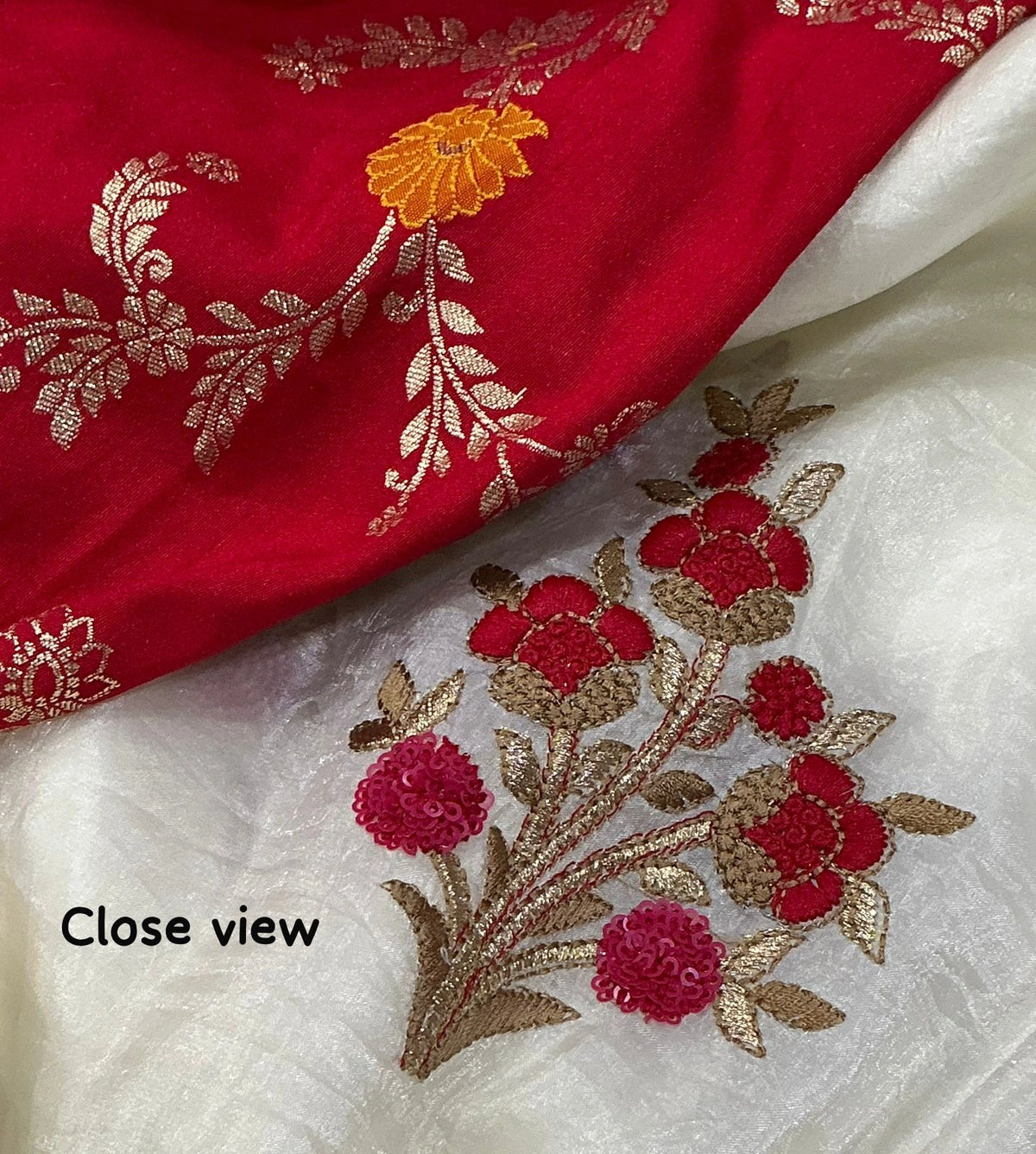 designer paper crush saree