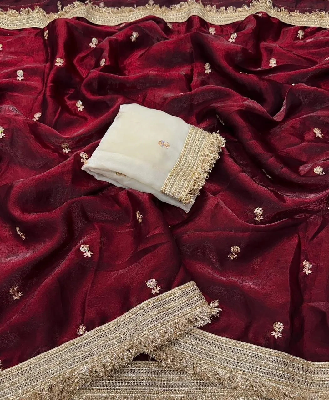 fandy satin maroon look