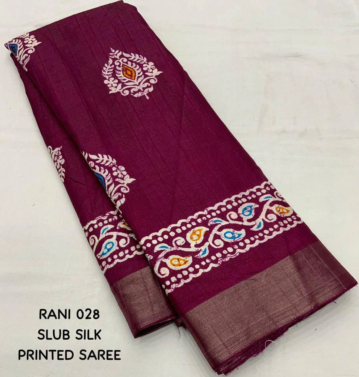 magenta batik silk sari