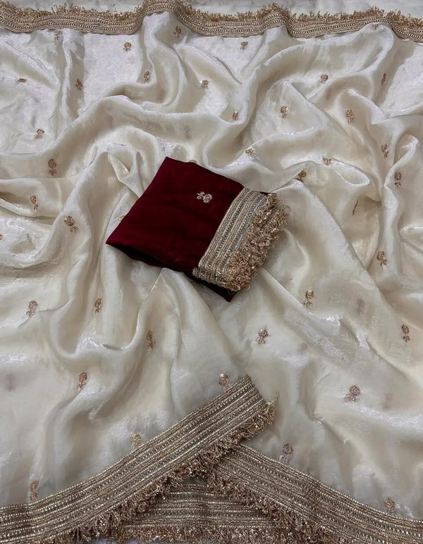 maroon blouse saree