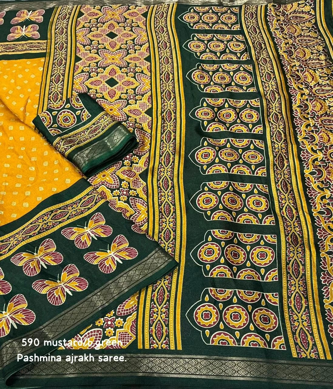 mustard green ajrakh