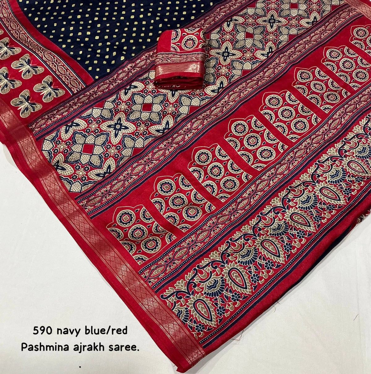 navy butterfly saree