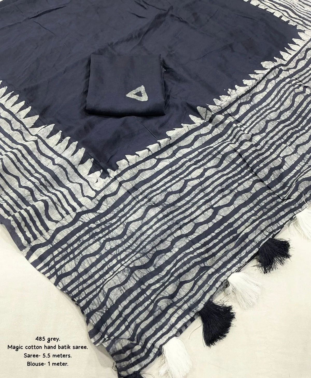 navy magic cotton saree