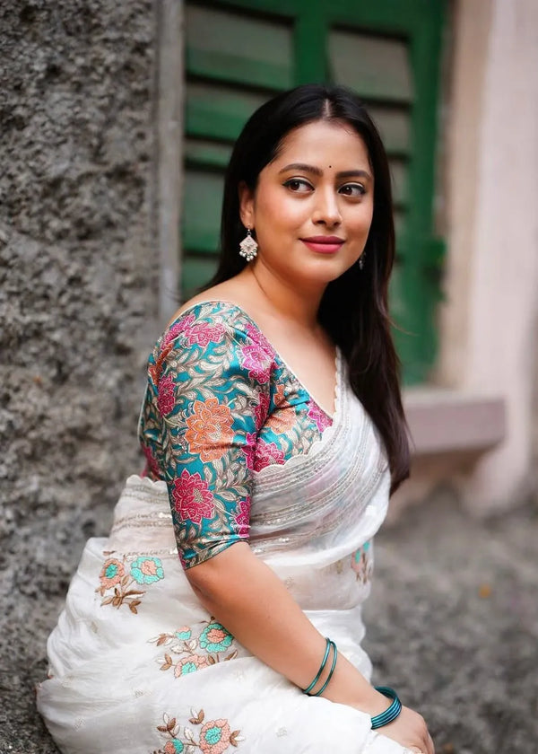 off white saree collection