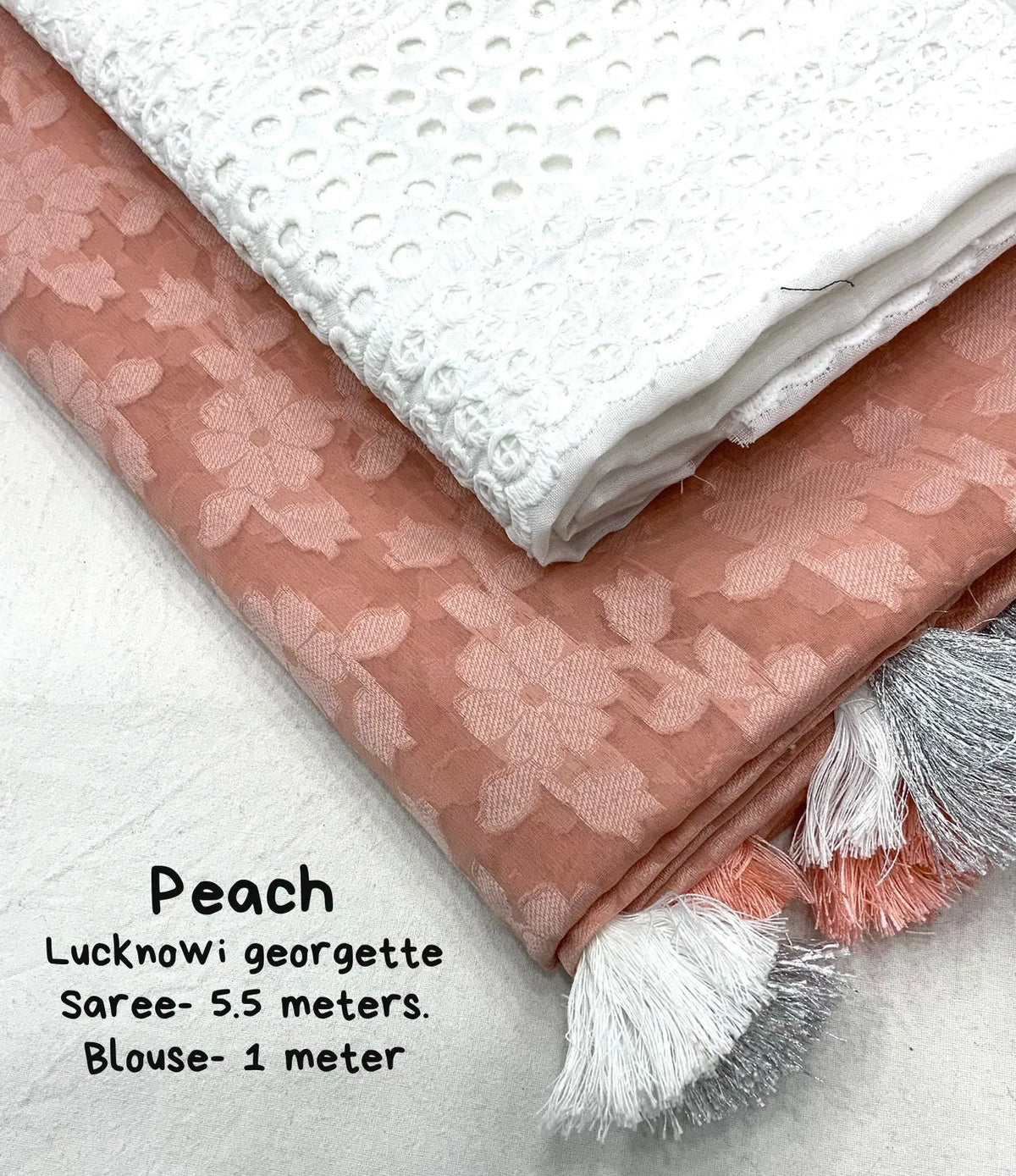 peach blouse saree