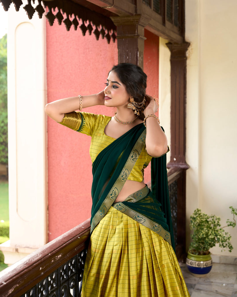 Graceful Cotton Silk Weaving Paithani Concept Lehenga Choli