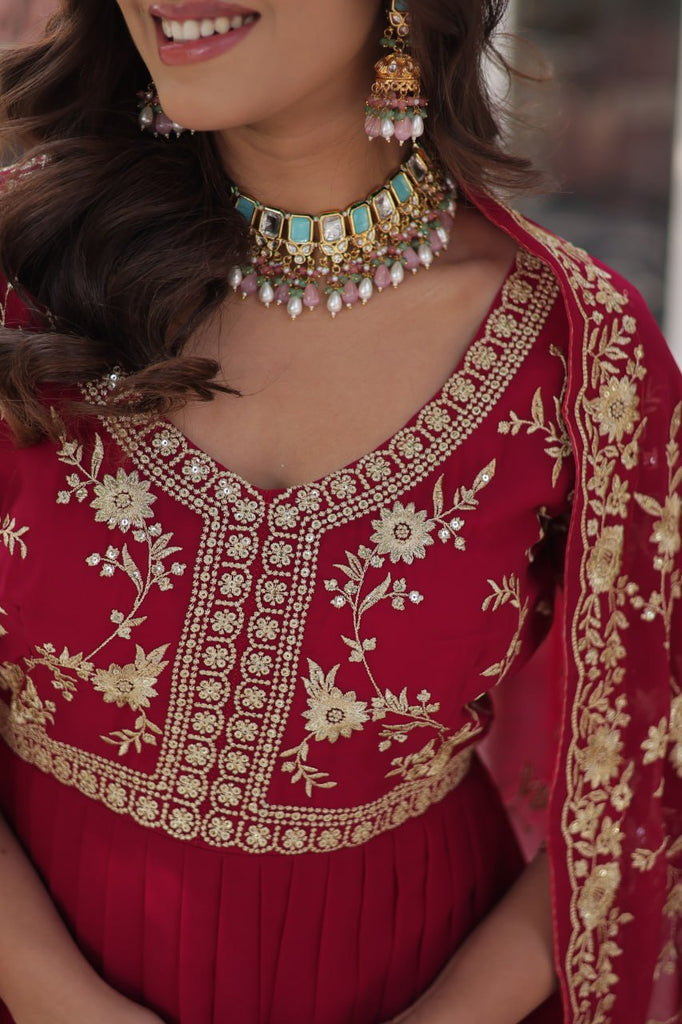 Pink & Purple Elina Zari & Sequins Embellished Gown