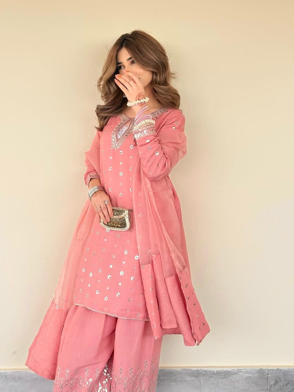 Royal Chinon Silk Farshi Salwar Suit Set
