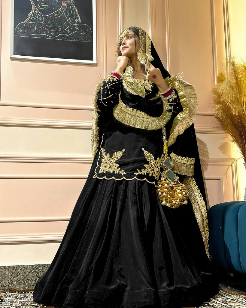 Natural Crepe Silk Embroidered Lehenga Set with Dupatta