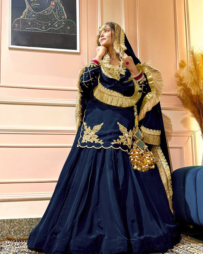 Natural Crepe Silk Embroidered Lehenga Set with Dupatta