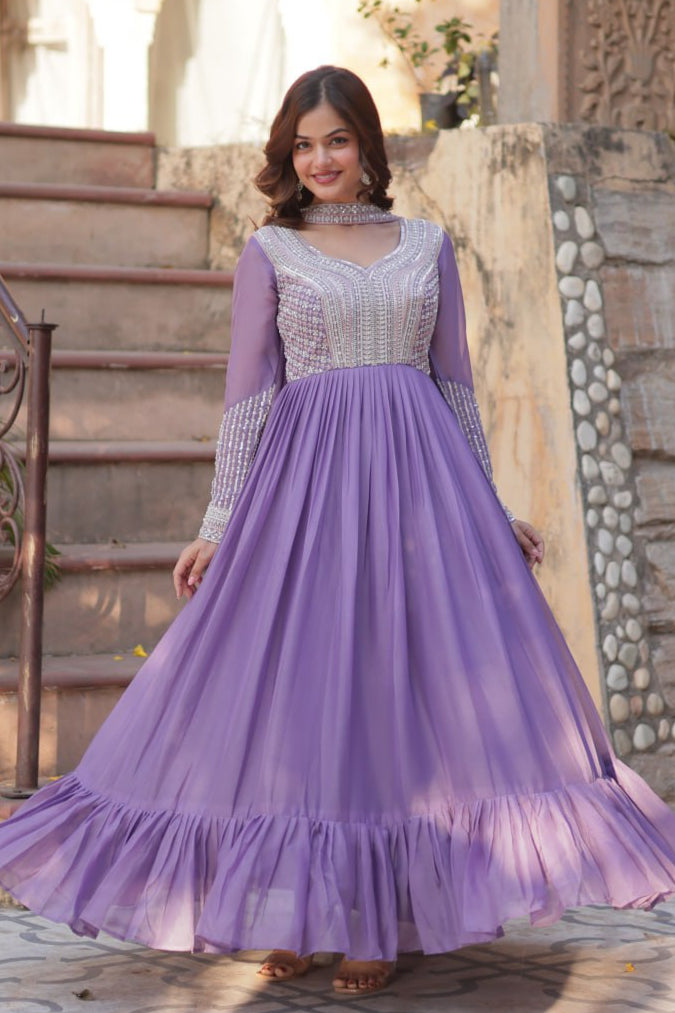 Full Sleeve Designer Gown For Reception Skyparrow Full Sleeve Designer Gown For Reception Skyparrow