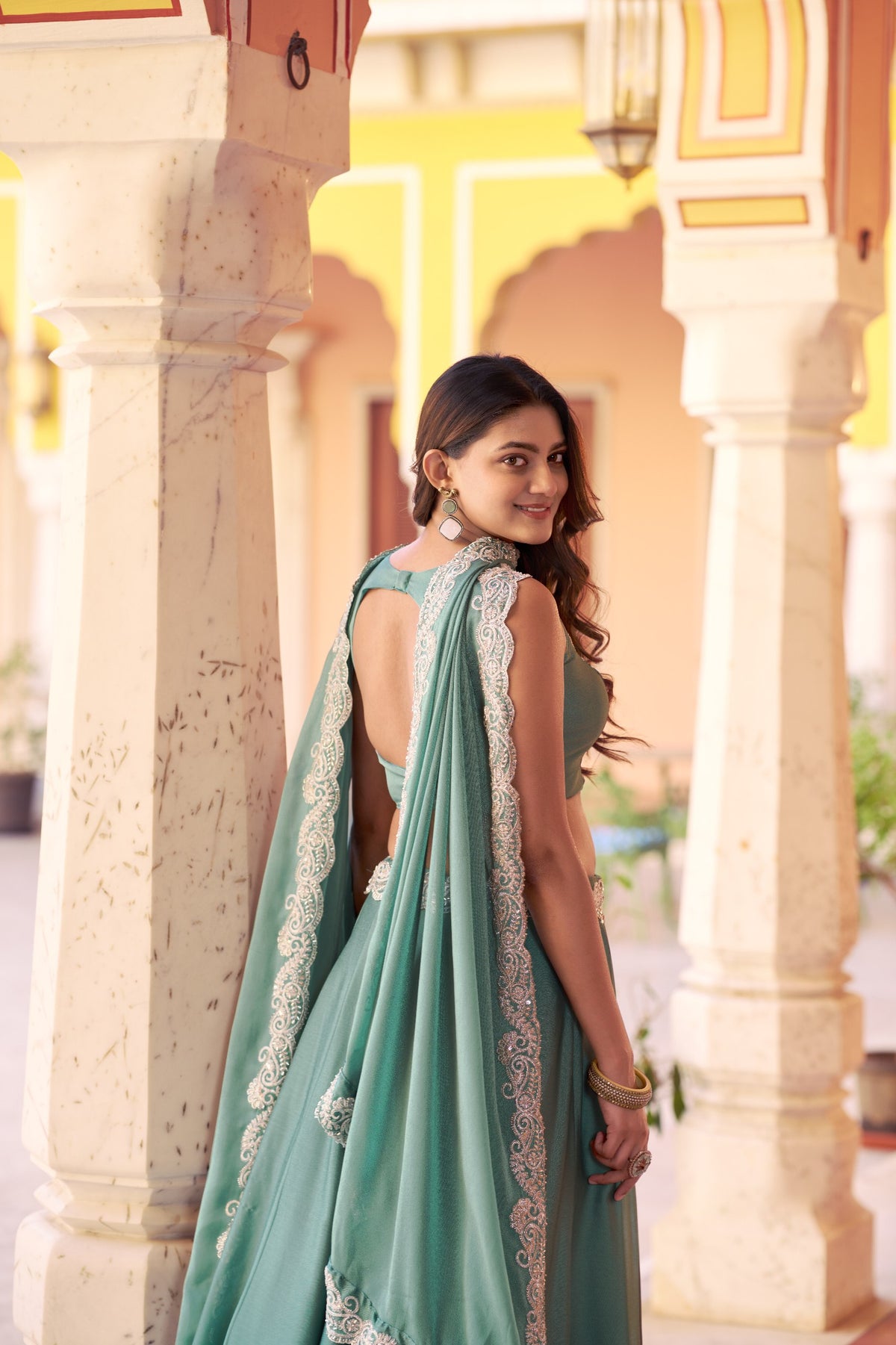 Sea Green Rangoli Silk Lehenga Choli Set