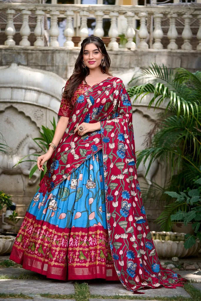 Pichwai Patola Fusion Tussar Silk Lehenga Choli