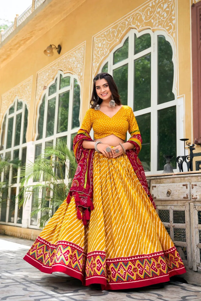 Stunning Patola Leheriyu Print Lehenga Choli